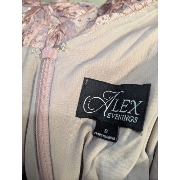 Alex Evenings Rose Floral Lace Sequin Fit and Flare Dress Size 6 NWT - Picture 7 of 7